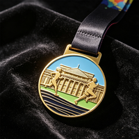 Médaille de récompense en métal minimaliste de haute qualité avec logo personnalisé, plaquée nickel mat, pour souvenir de cérémonie