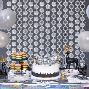 Cortina de Oropel con Diseño de Bola de Discoteca Láser, Decoración de Pared para Fiestas de Cumpleaños, Bodas, Celebraciones, Fiestas Disco, Decoración para Eventos - Product Image 3