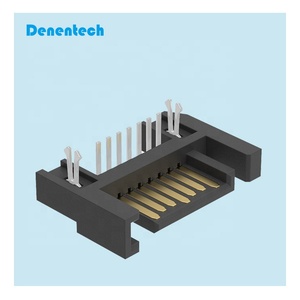 Denentech góc bên phải Dip <span class=keywords><strong>SATA</strong></span> <span class=keywords><strong>Power</strong></span> Connector 7p nam <span class=keywords><strong>Adapter</strong></span> tin Brass <span class=keywords><strong>SATA</strong></span> Connector cho hiệu quả pcboard kết nối - Product Image 3