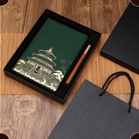 Carnet de papeterie rechargeable de luxe personnalisé A5 coffret cadeau carnets de notes Journal d'affaires en cuir avec stylo