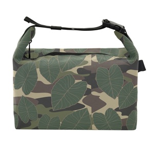 Aloha Collection Hawaiian Green Kalo Design Insulation <b>Bag</b> Nylon Cooler <b>Bag</b> Customized Portable <b>Lunch</b> <b>Box</b> with Shoulder Straps - Product Image 1