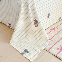 Parure de draps rayés pour lit Queen, poches profondes, 4 pièces, en coton doux, rayures fines, avec taies d'oreiller et étiquette personnalisée