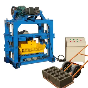 QTF40-2 manual small concrete cement simple block brick making machine for small scale home industries