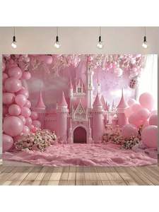 ฉากหลังปราสาทปรับแต่งได้สไตล์เทพนิยายสำหรับตกแต่งงานแต่งงาน งานเลี้ยงฉลองทารก งานวันเกิด - Product Image 1
