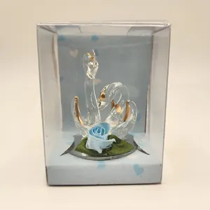 Schlussverkauf modisch Glas Kristall durchsichtiges Schwäne-Dekor-Schmuck für Hochzeits-Souvenirs
