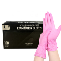 3mil 4mil nitrile sans poudre bleu blanc noir rose salon de beauté maquillage gant de tatouage boîte personnalisée gants jetables en nitrile