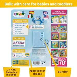 Libros bilingües para bebés, libros de rimas infantiles en español e inglés, gran libro con sonido para aprender español para niños - Product Image 4