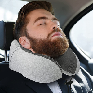 Bantal bentuk U kustom kuantitas tinggi dengan tudung kepala bantal perjalanan leher busa memori bertudung nyaman baru dengan topi - Product Image 5