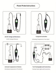 เครื่องทดสอบวงจรไฟฟ้า Topdiag P100 Power Probe สีดำ เครื่องทดสอบแบตเตอรี่ 12/24V อุปกรณ์วินิจฉัยรถยนต์ พร้อมการรับประกัน 1 ปี ปากกาวัดแรงดันไฟฟ้า - Product Image 3