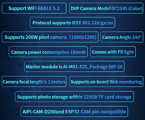 Carte de développement de caméra Ai-Thinker open source AiPi-CAM-D200 / 200 millions de pixels / compatible avec ESP32-CAM - Product Image 6