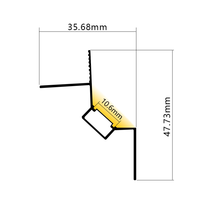 Profilé en alliage d'aluminium LED pour plafond de villa au design moderne, avec canal de finition pour bordure de plaque de plâtre et décoration d'angle mural