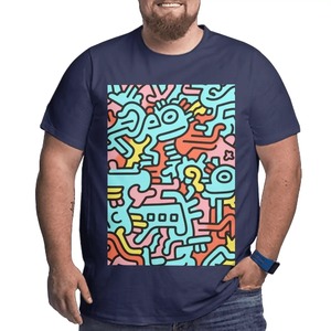 Camiseta personalizada para hombre de talla grande con imagen personalizada, ropa de calle, diseño liso de algodón 100% con técnicas de serigrafía de impresión en contraste - Product Image 5