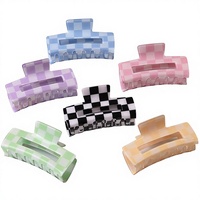Pince à cheveux rectangulaire tressée en PVC avec sequins, idéale pour les queues de cheval des filles au quotidien