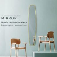 Miroir Mural de Luxe Ultra-Étroit 2025 avec Cadre, Style Nordique, Design Personnalisé pour Salon et Porche