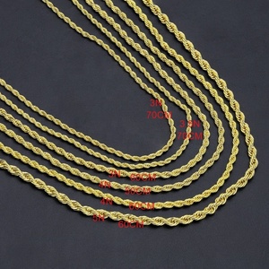 Collar de Cadena Trenzada de Latón Chapado en Oro de 24K al por Mayor para Hombre/Mujer con Cuentas, Joyería de Moda para Regalo - Product Image 6