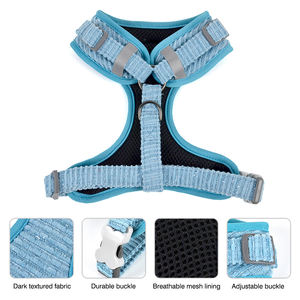 MIDEPET mewah Set tali kekang hewan peliharaan kualitas tinggi reflektif poliester langkah dapat disesuaikan dengan melarikan diri bukti gesper leher - Product Image 2