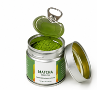 Boîte en fer blanc portable de qualité alimentaire pour poudre de matcha, boîte métallique pour emballage alimentaire, pour le stockage de thé en vrac, vente en gros