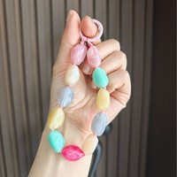 Correa de Lujo con Cuentas de Piedra Natural para Mujer, Hecha a Mano, Cordón de Plástico Antipérdida, Pulsera, Llavero, Accesorio