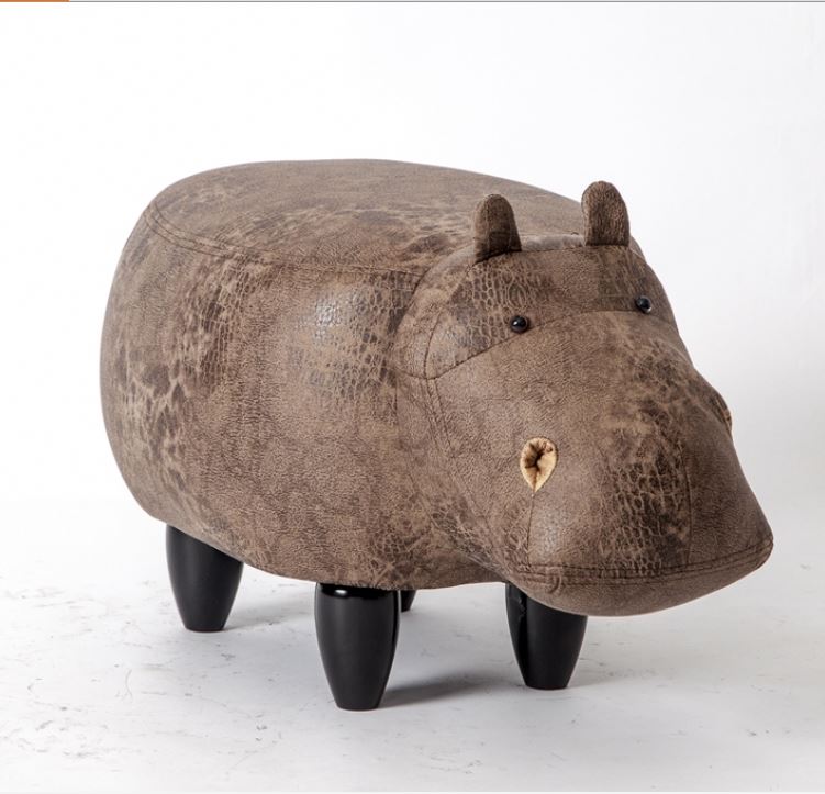 Poggiapiedi Animale, Sgabello Ottomano Imbottito Con Supporto In Legno Massello, Gambe In Legno Rimovibili, Sgabello Cambio Scarpe Per Soggiorno Camera Da Letto Per Bambini,Yellow