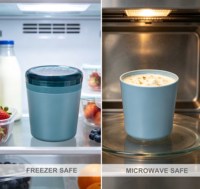 PP Plastic Afneembare Fruit- en Yoghurtbeker met Klein Bakje, Vaatwasser- en Vrieskastbestendig