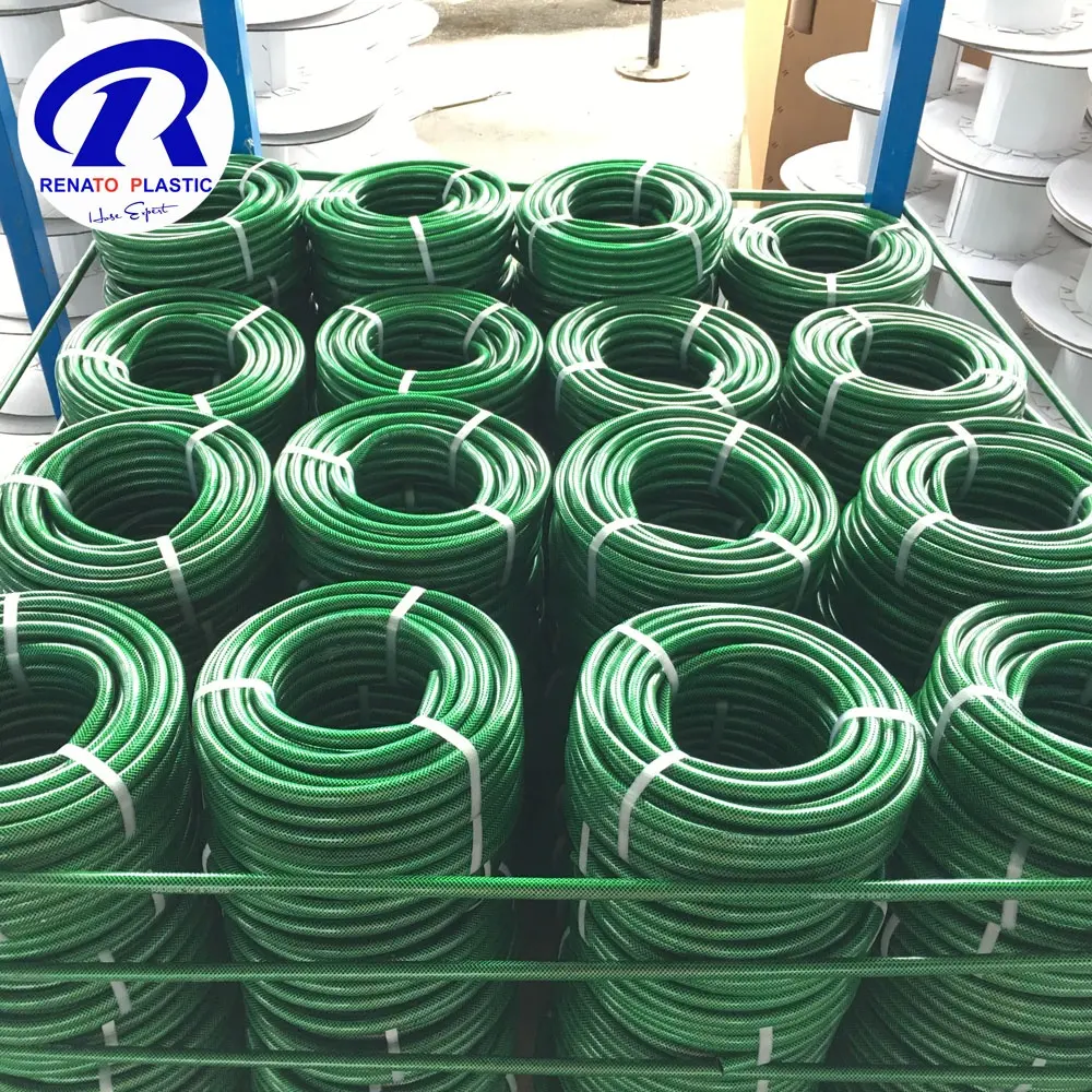 PVC Garden Hose Anti Torsion Non Kink Green Yellow Home Garden Irrigation Hose Pipe Tubing