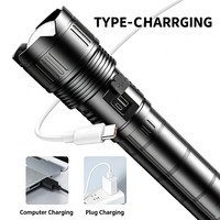 Lampe torche LED 30W 3000 lumens avec zoom, en alliage d'aluminium, étanche IP54, rechargeable par USB, avec 8 piles lithium externes 18650, pour le camping