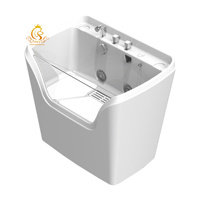 EUR Baignoire de massage pour animaux de compagnie Mini Dog Pet Baignoire en acrylique Toilettage pour chiens Spa Micro Bubble Baignoire au lait d'ozone pour animaux de compagnie