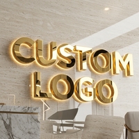Letrero Corporativo Personalizado de Acero Inoxidable con Retroiluminación LED para Recepción de Oficina, Letrero Comercial Iluminado en 3D para Pared de Fondo