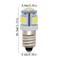 E10 3V 4.5V 6V 9v 12V 24V 5SMD 5050 Ampoules de lampe torche à LED Ampoule de lampe frontale 3000K 6000K Blanc