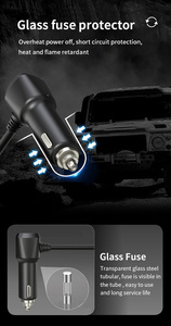 Chargeur de <span class=keywords><strong>voiture</strong></span> portable GXYKIT GC06 12-24V à succès avec 3 prises allume-cigare et 3 ports USB à charge rapide PD35W simultanée - Product Image 5