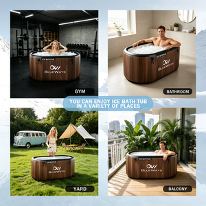 <span class=keywords><strong>Baignoire</strong></span> <span class=keywords><strong>gonflable</strong></span> rigide en DWF pour la cryothérapie, bain de glace à motif bois avec isolation, usine BSCI, OEM, logo personnalisé - Product Image 2