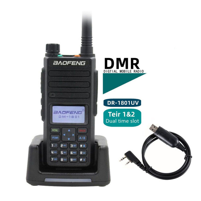 BAOFENG DR-1801UV 1024CH DMR Dual Band Radio 5W VHF UHF Long Range Digital/Analog Handheld Walkie Talkie