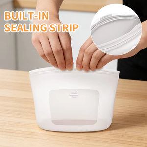 Sac de conservation alimentaire réutilisable 100% silicone, étanche, compatible lave-vaisselle, écologique, non toxique, récipient pour congélateur - Product Image 2