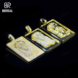 Tùy chỉnh vượt qua testter vvs moissanite kim cương Iced ra vàng Vàng Jesus tên nơi Mặt dây chuyền 18K vàng 925 Bạc đồ trang sức mỹ cho nam giới - Product Image 2