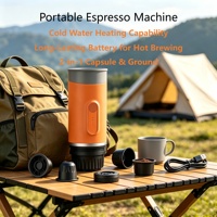 Machine à café portable 2-en-1, chauffe-eau pour capsules et café moulu, machine à expresso sans fil avec charge Type-C