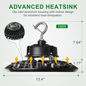 150W LED UFO high Bay 5000K AC 100-277V-24.000ลูเมน-5ปีรับประกัน-ETL + DLC 5.1 - Product Image 4