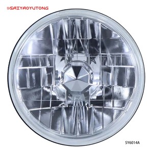 Faro <span class=keywords><strong>Antiniebla</strong></span> Halógeno Clásico de 7 Pulgadas, Redondo, de Cristal Transparente con Diamantes, 6014, Semi-Sellado - Product Image 1
