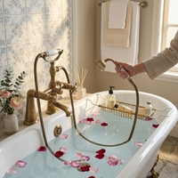 Robinet de baignoire AMAXO couleur bronze antique, à installer sur le rebord.