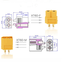 Connecteur UVA pour batterie d'avion XT60, jaune ou noir, un ensemble