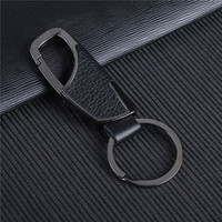 Porte-clés en cuir de luxe fermoir noir créatif bricolage porte-clés porte-clés de voiture pour hommes bijoux cadeau