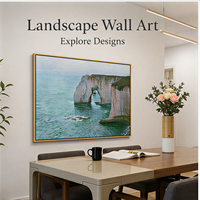 Cache-boîtier décoratif mural Paysage de falaise côtière, Panneau en cristal pour couloir, salle à manger, bureau et intérieurs modernes