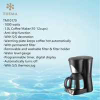 Thema CKD SKD temporizador Digital Control programable automático Anti goteo 1000W mantener caliente 1.8L 12 15 Taza Termo cafetera de goteo