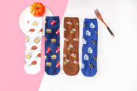 Chaussettes fantaisie en coton pour femmes et hommes, motifs fruits, bananes, avocats, biscuits, donuts, aliments, chaussettes de mode amusantes et bon marché