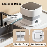 Produits très vendus : Machine à laver et sèche-linge portable mini à chargement par le haut de 11,5 L avec panier de vidange et stérilisation par lumière bleue