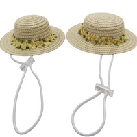 Chapeau de paille creux imprimé sérigraphié Nomi Small Labubu Mini Doll, protection solaire d'été, circonférence de tête 48-50cm
