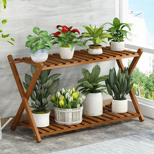 Étagère à fleurs pour balcon, étagère de rangement sur pied, étagère à plantes succulentes pour rebord de fenêtre intérieur, étagère de salon en bois massif, pliable - Product Image 4