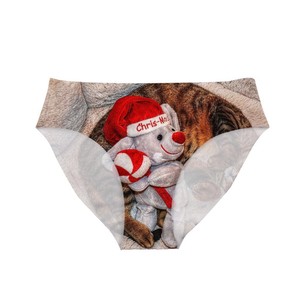 <span class=keywords><strong>Bragas</strong></span> de punto con estampado Digital 3D de Navidad para mujer, ropa interior con estampado de sublimación para niñas, <span class=keywords><strong>bragas</strong></span> femeninas Efecto Piel Briefs - Product Image 5