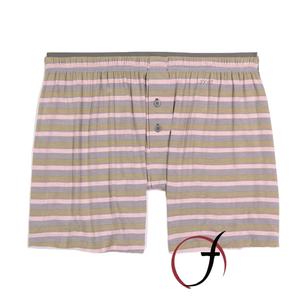 Männliche bequeme Unterwäsche Modal gestreifte Boxer Button Fly Boxershorts Old Man Unterwäsche - Product Image 1