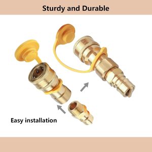 1/2 inç katı pirinç pürüzsüz düşük gaz hızlı bağlantı adaptörü kiti doğal gaz/propan boru bağlantı parçaları kes bağlayıcı erkek ekleme - Product Image 4