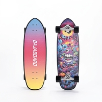 BAJABOARD Surf Skateboard Snowboard Trainer 31" Cute World Professional Canadian Maple Deck Eco-Friendly Lightweight Aluminum
